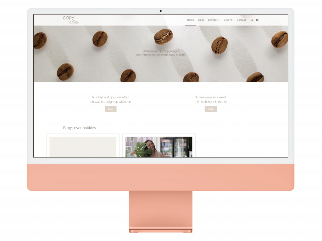 Copy Koffie Website Design iMac Mockup